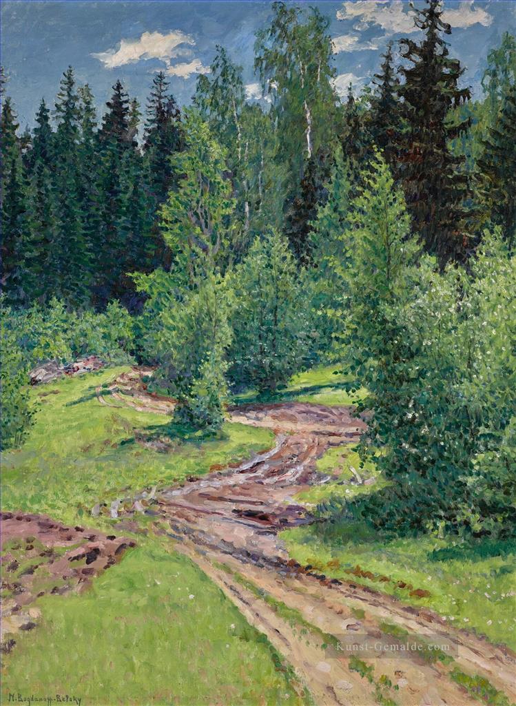 PATH THROUGH THE WOODS Nikolay Bogdanov Belsky WaldBäume Landschaft Ölgemälde